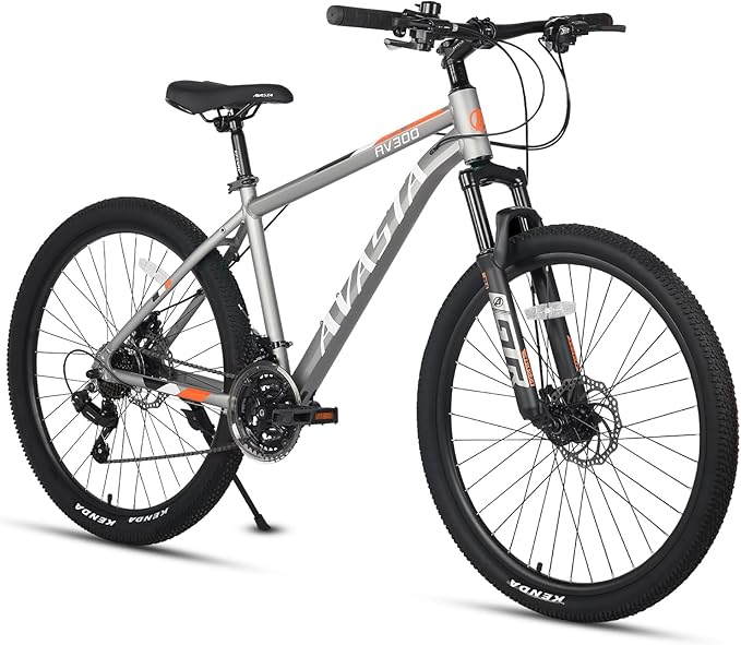 AVASTA AV300 26 27.5 inch Mountain Bike with 21-Speed, Aluminum Frame, Dual Disc Brake, Comfortable Saddle, Multiple Colors