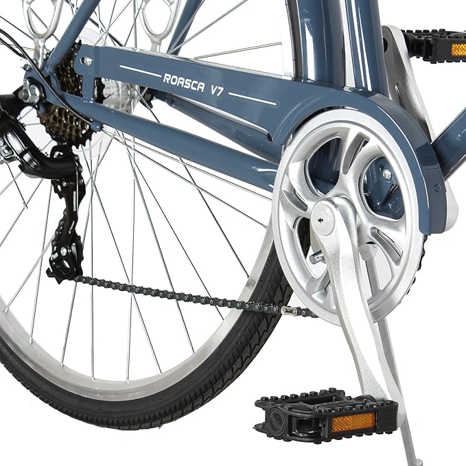 MICARGI 24/26 Inch Adult Cruiser Bicycle Hybrid Bike 1/7 Speeds Commuter Bike for Women, Men, Seniors,Step-Through or Step-Over Bike Steel Frame Multi Colors Style