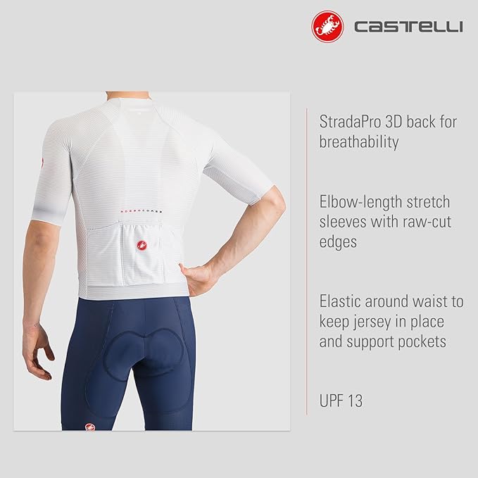 CASTELLI Men’s Climber’s A/C Jersey, Quarter Length Sleeve, Full Zip, Road Cycling & Gravel Biking Jersey with UV Protection