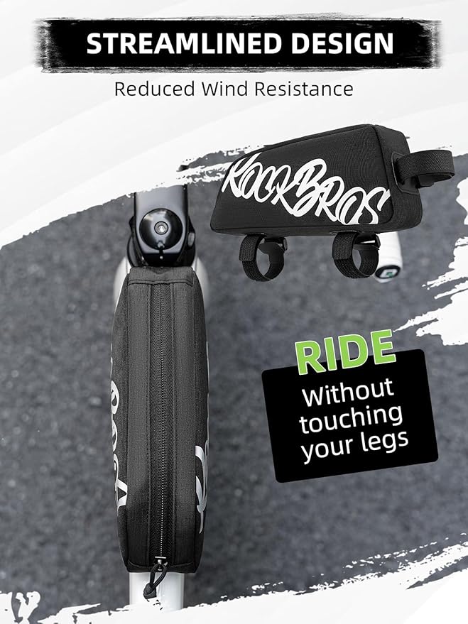ROCKBROS Top Tube Bike Bag, Lightweight Bike Frame Bag, Quick Installation Bike Storage Bag, Small Bike Accessories Pouch for MTB, Road Bike