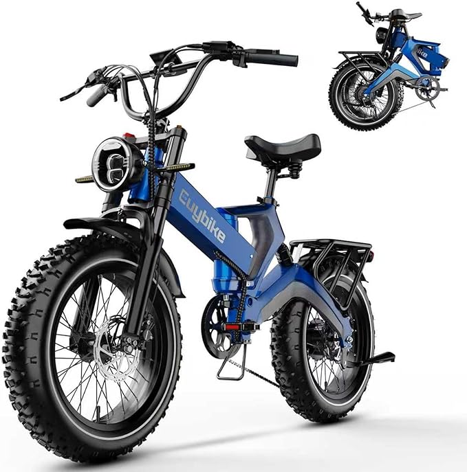 3000W/2000W Peak Dual Motor/Single Motor Foldable Electric Bike for Adults, 52V 30Ah Removable Battery, 35 MPH & 120 Miles, 20"x4.0" Fat Tire Mountain Bicycle, Magnesium Alloy Frame Dirt Ebike