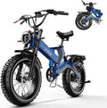 3000W/2000W Peak Dual Motor/Single Motor Foldable Electric Bike for Adults, 52V 30Ah Removable Battery, 35 MPH & 120 Miles, 20"x4.0" Fat Tire Mountain Bicycle, Magnesium Alloy Frame Dirt Ebike