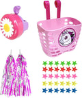 Girls Bike Decorations Kid Bicycle Accessories Kit- Bike Wheel Spoke Beads,Bike Streamers Tassel Ribbon, Bike Horn Bell,Bike Front Handlebar Basket