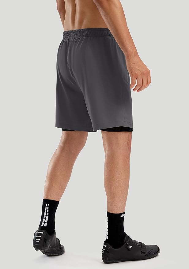 Bikewa Men's Mountain Bike Shorts 3D Padded Loose-fit Riding Biking Cycling Bicycle Biker Shorts for Men Zipper Pockets