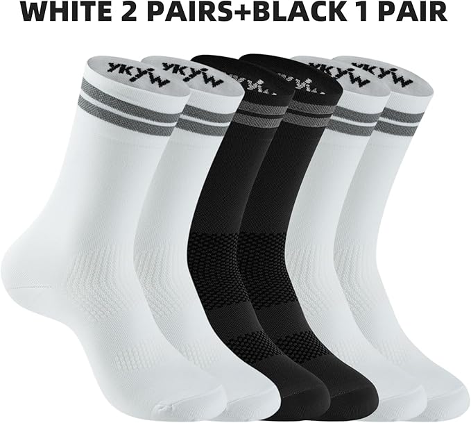 YKYWBIKE Cycling Socks for Men Women-Athletic Crew Bike Socks,Compression Biking Socks for Men Cycling,MTB Riding Socks