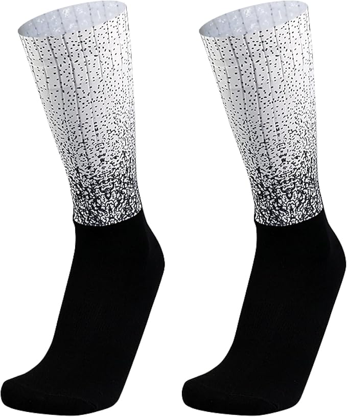 Aero Socks Cycling Aero Socks For Men Anti-Slip Silicone Aero White Line Cycling Sports Running Socks 6-11