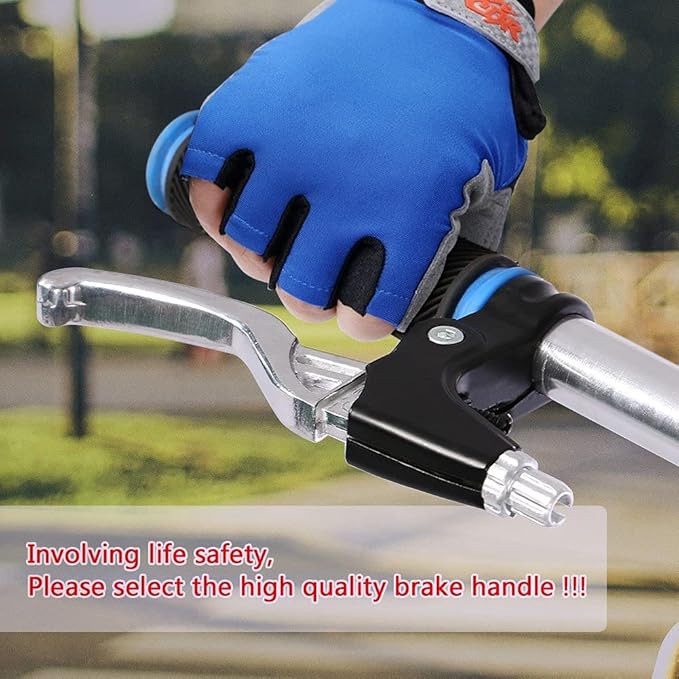 DISIWENE 1 Pair Bicycle Brake Lever, V-Brake Handlebar Aluminium Alloy Bike Brake Handle Universal 2.2cm for Most Bicycle, Road Bike, Mountain Bike (Silver)