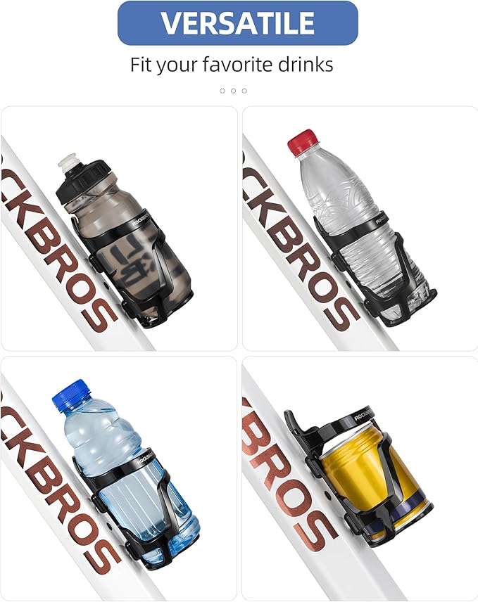 ROCKBROS Bike Water Bottle Holder, Lightweight Durable Bike Water Bottle Cage, Water Bottle Holder for Road Mountain Bikes