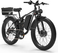 6000W Electric Bike for Adults, 52V 32AH Dual Motor E-Bike, Up to 100Mile & 45MPH All-Terrain Fat Tires Full Suspension 24/26 Inch Electric Bicycles Hydraulic Disc Brake for Road UL2849 by SGS