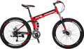 EUROBIKE Folding Bike,26 Inch Full Suspension Folding Mountain Bike,Dual Disc Brake 21 Speed Bicycle for Adults Men or Women Bikes