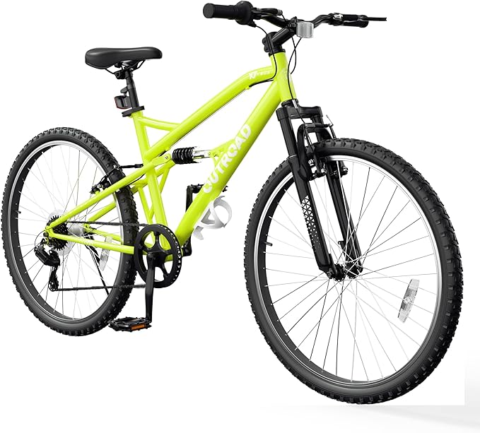 26 inch 7-Speed Commuter Bicycle,Hybrid Bicycle,Men's Cruiser Bike/Mountain Bike V Brake,Metal Frame, Adult Bike (Black, White, Blue, Green, Purple, Pink)