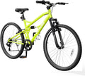 26 inch 7-Speed Commuter Bicycle,Hybrid Bicycle,Men's Cruiser Bike/Mountain Bike V Brake,Metal Frame, Adult Bike (Black, White, Blue, Green, Purple, Pink)