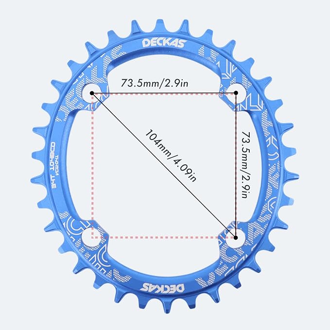 DJC Bike Chainring 104mm BCD Round/Oval MTB 104BCD 30T to 52T 7/8/9/10/11/12 Speed Narrow Wide Tooth Aluminum 7075 Super Lightweight 30T 32T 34T 36T 38T 40 42 DH XC Trail Fat Bike Ebike