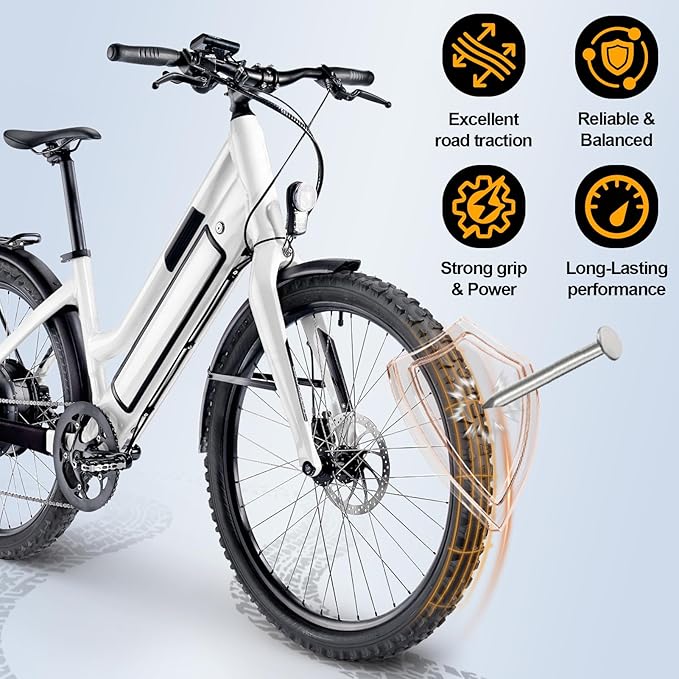 20x1.95/2.125 Road Bike Tire Set, 20 Inch 53-406/57-406 Folding Replacement Cruiser Bicycle Tire and Tube Combo with Levers, Puncture-Resistant 20" Premium Butyl Rubber Tires for BMX MTB Off-Road Bike