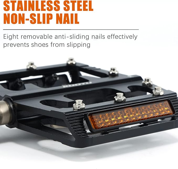 KOOTU 9/16" Bike Pedals,Flat Unicycles Bicycle Pedals, Non-Slip Aluminum Alloy Platform Cycling Pedals Sealed Bearing Pedals for MTB BMX Road Bike