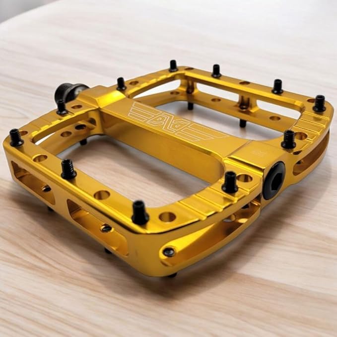 PDX G11 Mountain Bike Pedal MTB Pedal Large Concave Platform Machined Aluminum Polished Bicycle Non-Slip Pedals 9/16 Chromoly Spindle Smooth Ball Bearings