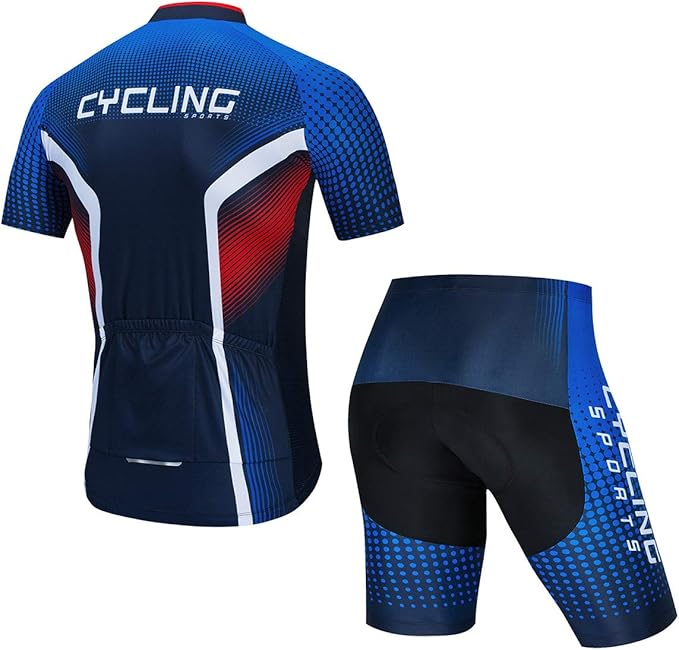 Men's Cycling Jersey Set, Summer Mountain Bike Clothing Short Sleeved Riding Jerseys