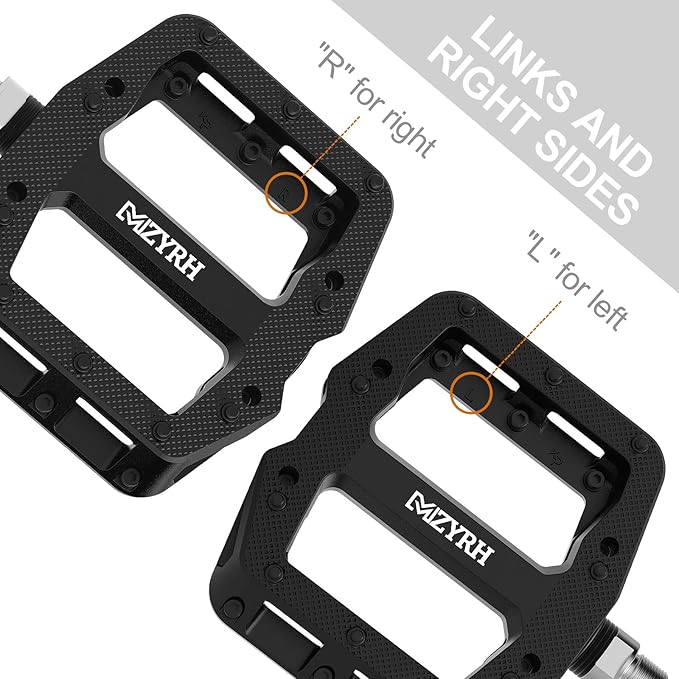 MZYRH Mountain Bike Pedals 9/16" 3 Sealed Bearings Lightweight Non-Slip Nylon Fiber Bicycle Platform Pedals for Road BMX MTB