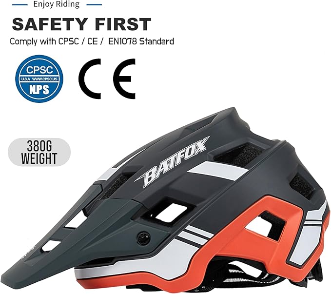 BATFOX Bike Helmet,Mountain Bike Helmet Helmets for Men Women Adults Youth