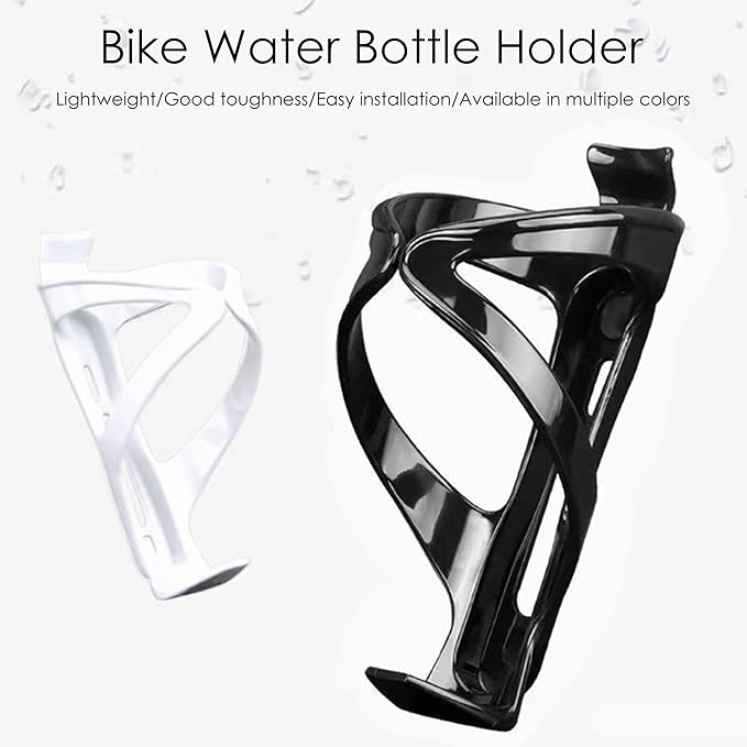 Bike Water Bottle Holder 1 Pack, Universal Bikes Cup Holder Cage, Ultra-Light Water Bottle Bike Cage with Stainless Steel Screws Tool, for Bicycle, Cycling, MTB, Road/Mountain Bikes - White