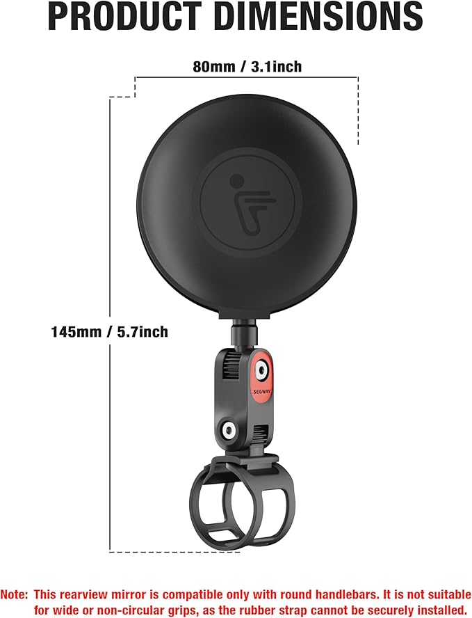 2-Pack Bike Rear View Mirror for Mountain, Road & City Bikes, Adjustable and Rotatable HD Convex Safe Bicycle Rearview Mirrors for Round Handlebars Mounted, Easy to Install