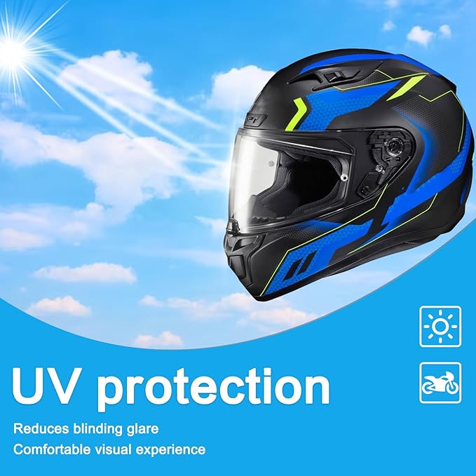 HJ-31 Shield Replacement Visor Fit for HJC i10 i70, Tinted Motorcycle Helmet Visor Motorcycle Helmet Accessories (Clear)