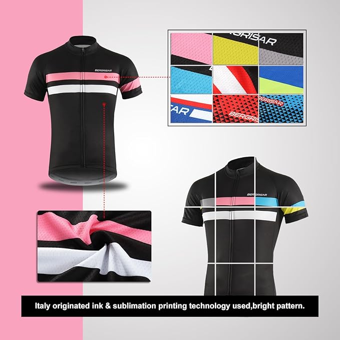 BERGRISAR Men's Cycling Jerseys Short Sleeves Bike Shirt