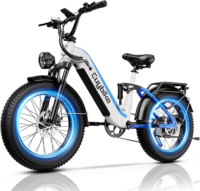 Auloor 1500W Motor Electric Bike for Adults and Seniors, 48V 20AH Removable Battery City Step Thru EBike, 30+MPH & 70 Miles 20" Fat Tires 7 Speed Electric Commuter Bicycle for Women and Teens
