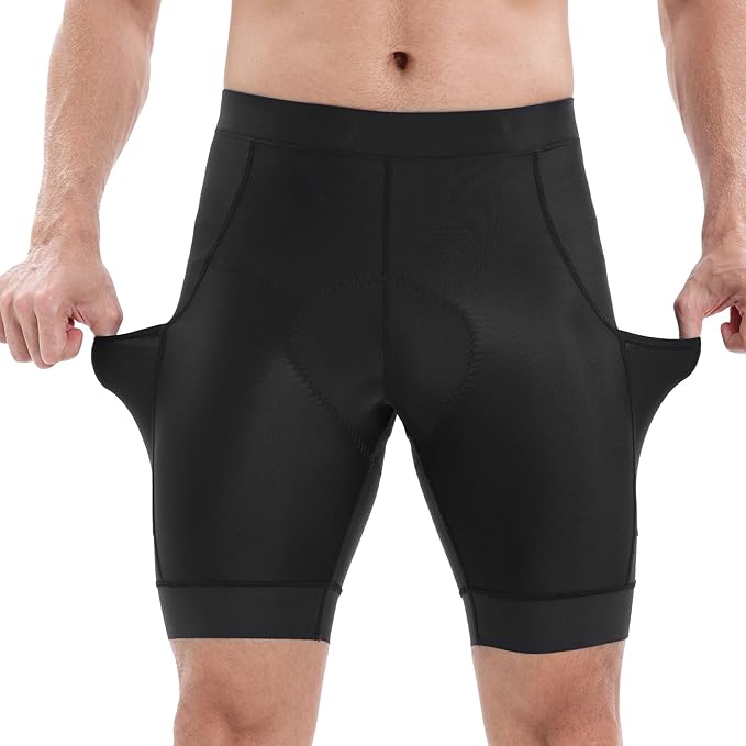 X-TIGER Bike Shorts for Men Padded Anti-Slip Leg Cycling Shorts with Zipper Pockets Mountain Bicycle Riding Road Biking