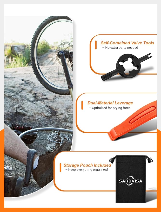 Bike Tire Levers| Ultra Strong Tire Levers & Stainless Steel Tire Spoons, Bike Tire Removal Tool for Road or Mountain Bike Tires, Must Have Bike Tire Tool in Bike Tire Repair Kit