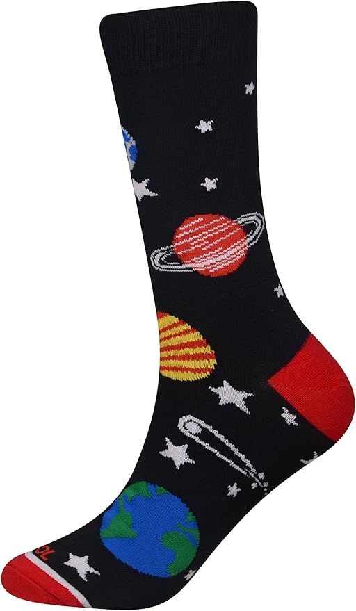 Cansok Men's 2/4 Packs Fun Crazy Novelty Dress Crew Socks