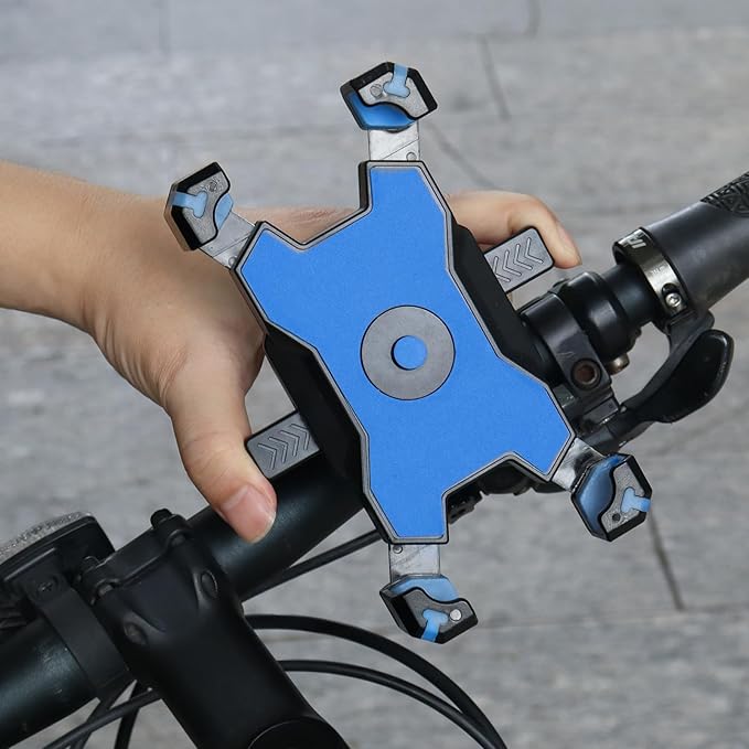 Bike Phone Mount Holder Motorcycle Handlebar Phone Mount Clamp One Hand Operation ATV Scooter Phone Clip for iPhone 12/11 Pro Max/X/XS, Galaxy S10 and 4.7"- 6.8" Cellphone