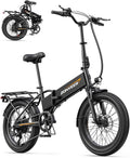 Folding Electric Bike, 48V 10.4AH Large Removable Battery E Bike, 28 MPH, 50 Miles Max Range, 20" Fat Tire Electric Bike for Adults, Adult Electric Bicycles for Commute