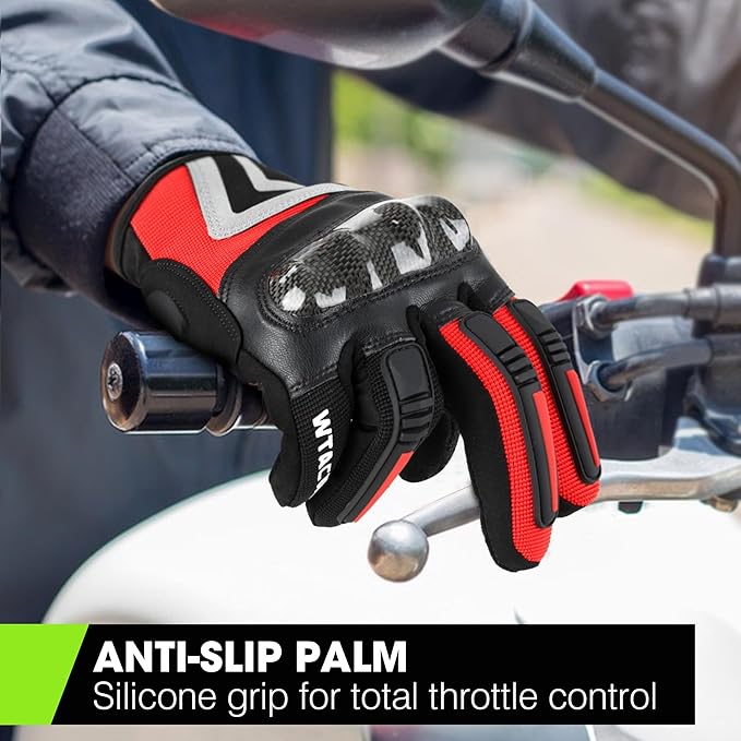 WTACTFUL Lightweight Motorcycle Gloves for Men, Touchscreen Summer Breathable Gloves for Motocross Casual Riding