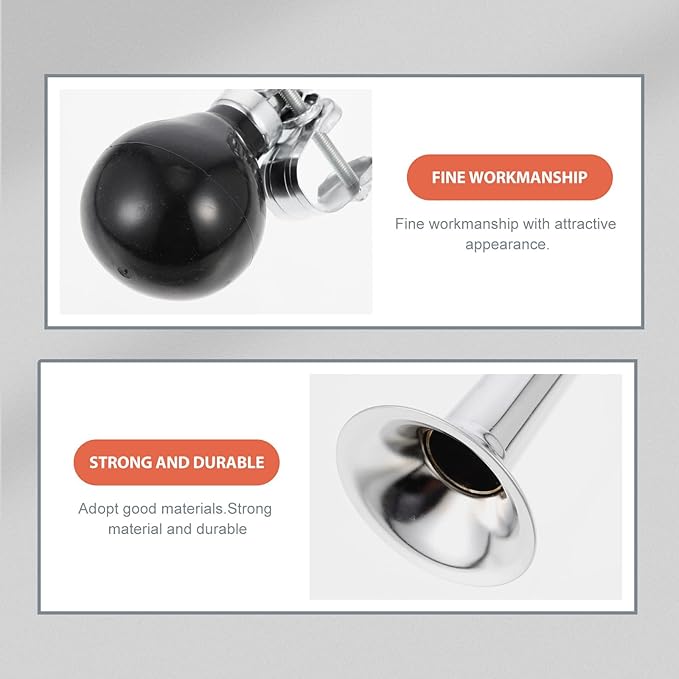 Didiseaon Bike Bugle Horn Metal Manual Air Horn Loud Vintage Bicycle Bell Universal for Mountain Bike Cycling Accessories