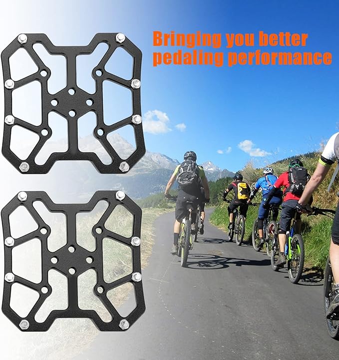 plplaaoo 1 Pair Bike Pedal Adapter,Universal Clipless Pedal Platform Adapter,Bike Bicycle Clipless Platform Adapter Pedal,Aluminum Alloy Bike Pedal Adapter Platform Adapters for SPD(Black)
