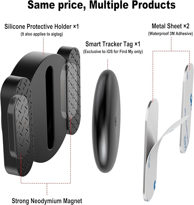 Car GPS Tracker for Vehicles Worldwide GPS Tracker for Vehicles Work with Find My (iOS Only), Car Vehicle Tracking Anti-Lost Locator with App for Cars, Wallet, Pets, Luggage (Black)