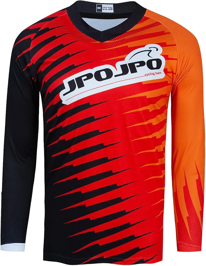Men's Mountain Bike Jersey Long Sleeve Off-Road Clothing Downhill&Motocross Shirts Breathable/Moisture-Wicking Tops