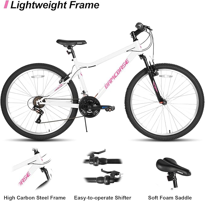 HILAND Adult 26 Inch Mountain Bike, Mens Womens Bicycle, High-Carbon Steel Frame Mountain Bicycle, Sport MTB for Adults, Multi-Color