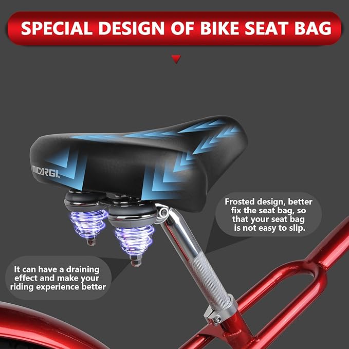MICARGI 24/26 Inch Adult Cruiser Bicycle Hybrid Bike 1/7 Speeds Commuter Bike for Women, Men, Seniors,Step-Through or Step-Over Bike Steel Frame Multi Colors Style