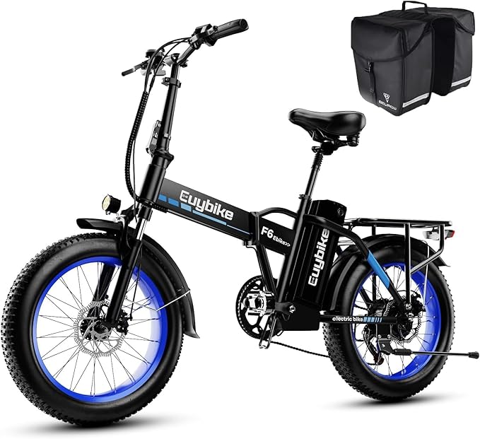 Foldable Electric Bike for Adults, 30+MPH, 48V 20Ah Removable Battery up to 80Miles, 20" Fat Tire Peak 1000W Motor Dirt Ebike Adult Electric Bicycle for City Commute Beach Mountain Adventurous E Bike