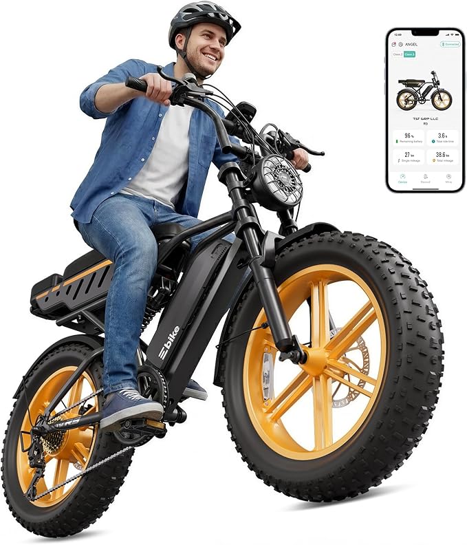 Electric Bike for Adults,1500W Peak Motor Retro E Bike,30MPH Max Speed,60/110 Miles Range,Removable 48V 15Ah Battery,20"x4.0"Fat Tire,Ebike with Suspension,UL 2849
