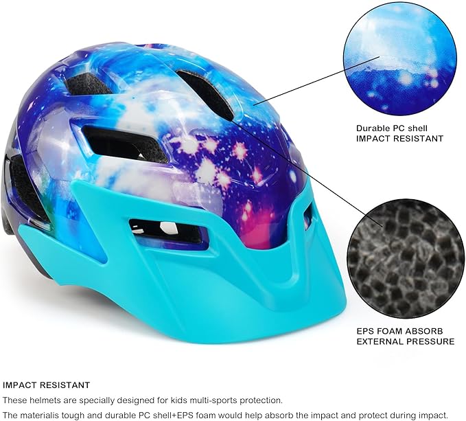 Kids Helmet, Exclusky Kids Bike Helmet Adjustable Safety Lightweight Children Bicycle Helmet for Kids Skating Cycling Scooter Boys and Girls Bicycle Helmets Ages 5-8-14