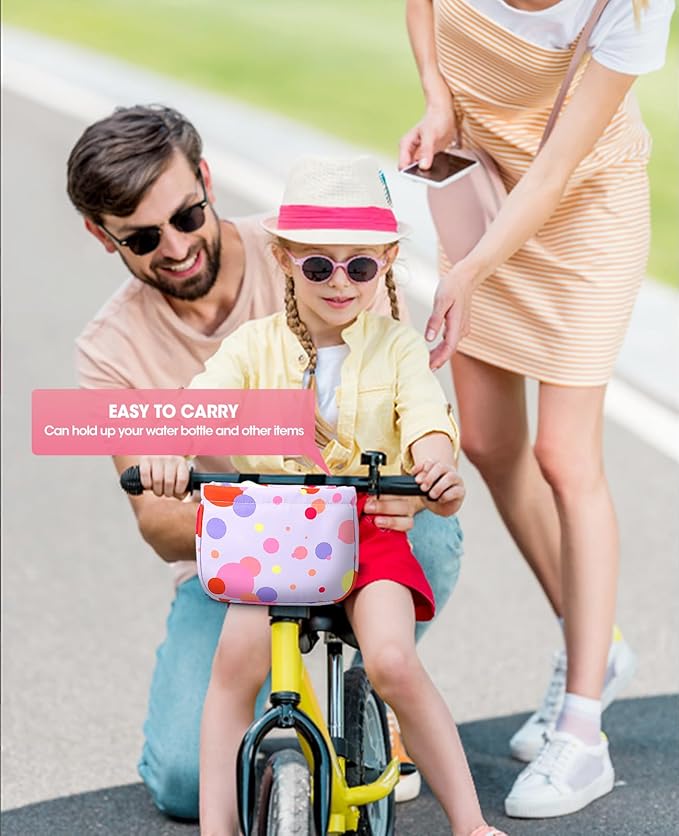 ANZOME Bike Basket for Girls, Children's Front Bike Decoration Accessory for Girls & Boys Gift Fits Most Children's Bikes Like Tricycle, Balance Bike, Scooter