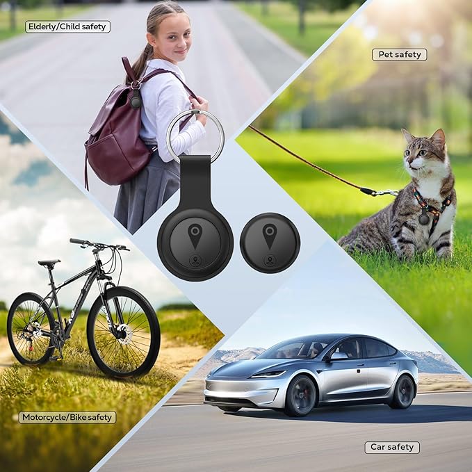 Mini GPS Tracker for Vehicles,Tracking Devices for Cars Hidden Portable GPS Tracker for Cars Splashproof Available for iOS Find My (iOS Only), No Monthly Fee Subscription No SIM Card Required - Black