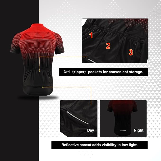 BERGRISAR Men's Cycling Jerseys Short Sleeves Bike Shirt