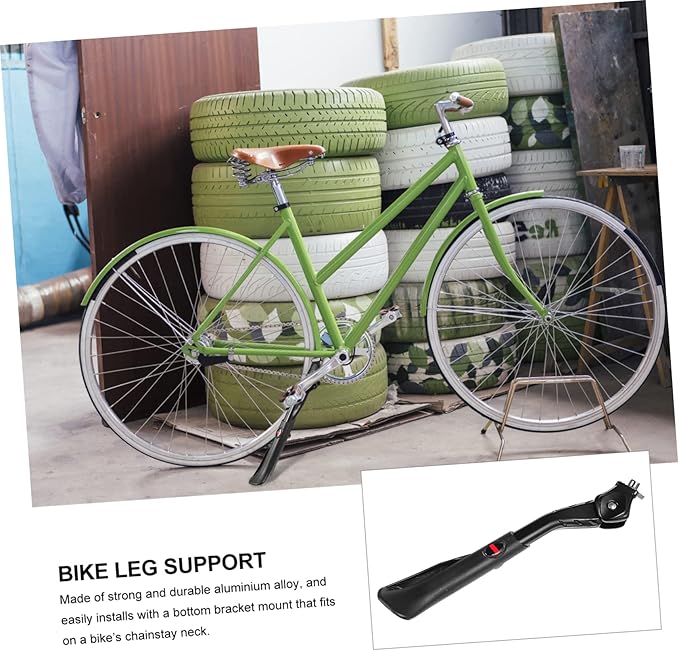Adjustable Aluminum Alloy Bike Kickstand Length Adjustable Bicycle Side Support for Mountain and Road Bikes Sturdy Parking Rack for Cycling Enthusiasts