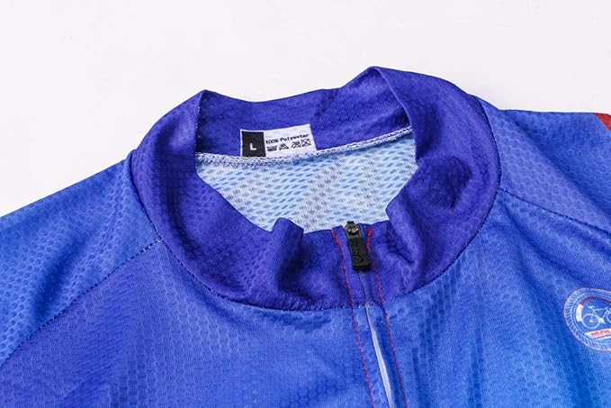 Cycling Jersey Short Sleeve USA Style Bike Tops with Pocket Reflective Stripe