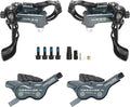 IIIPRO PEERAGE4 4-Piston MTB Hydraulic Disc Brake Set, Left Front 850mm Right Rear 1550mm Aluminum Alloy Lever Caliper for MTB/Trail/Fat Bike/XC AM DH