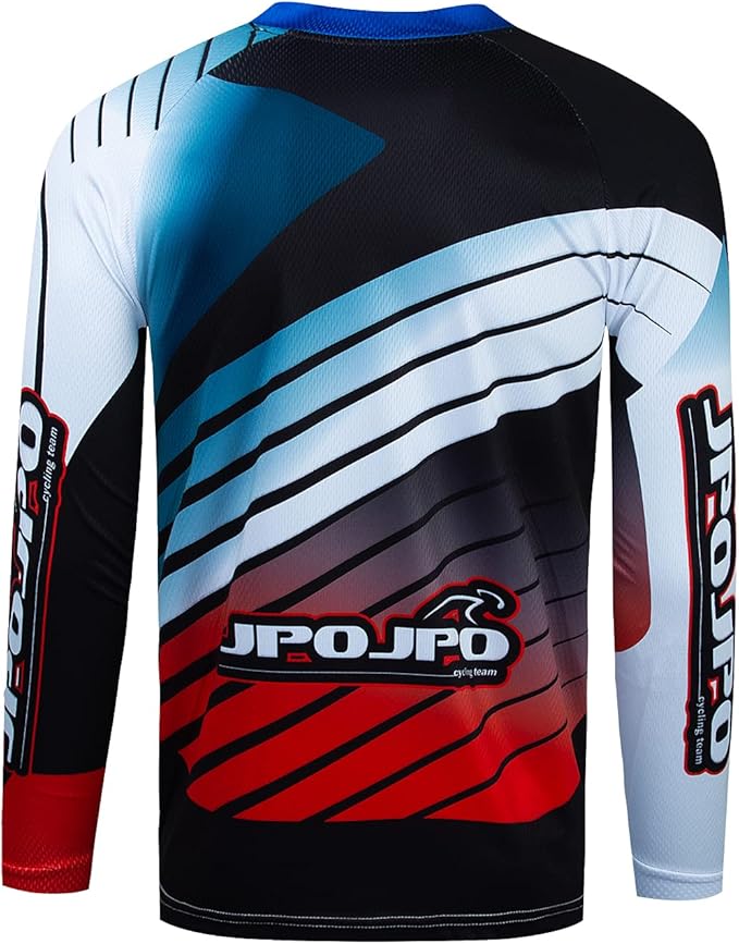 JPOJPO Men's Mountain Bike Jersey Long Sleeve MTB Off-Road Racing Downhill Motocross Shirts Quick Dry&Moisture-Wicking Tops